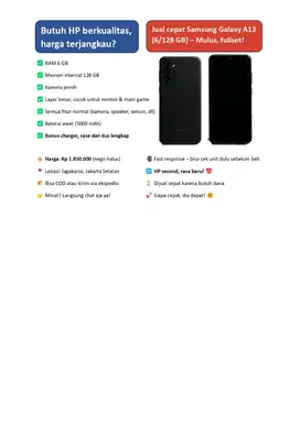 Samsung Galaxy A13 6/128 GB — Mulus, fullset!