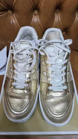 Michael Kors Women's Rebel Lace Up Sneaker, Pale Gold