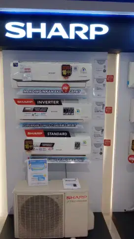 SHARP AC 1 PK JTECH INVERTER HANYA 4,4 JT FREE INSTALASI DAN MATERIAL