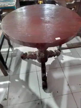 Meja Bulat Jati Lawas