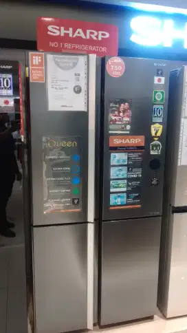 SHARP REFRIGERATOR SIDE BY SIDE 4 DOORS QUEEN 639 LTR HANYA 15 JTAN