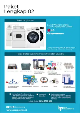 Paket Usaha Laundry Paket Lengkap 02 Paket Mesin Besar