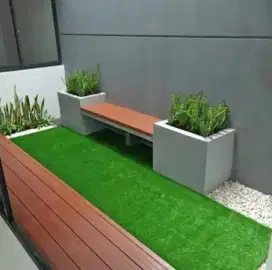 Pembuatan bangku teras taman
