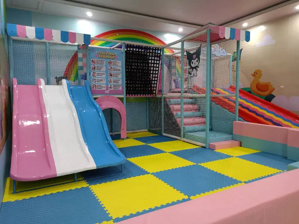 playground indoor set mandi bola trampolin softplay rainbow slide mini