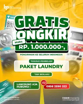 PROMO GRATIS ONGKIR 1JUTA PAKET LAUNDRY BOS PENGERING* S&K BERLAKU