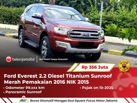 [ LOW KM ] Ford Everest 2.2 Diesel Titanium Sunroof Merah 2015/2016