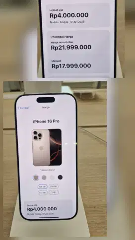iPhone 16 Pro 128GB Promo Cicilan Bisa Bunga 0% Tanpa Kartu Kredit
