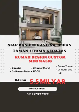 Siap Bangun Rumah Design Custom Di Kavling BSB Kedaton HOOK Dpn Taman