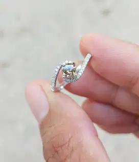 Cincin Berlian 0,42ct ring emas 3,1gr original