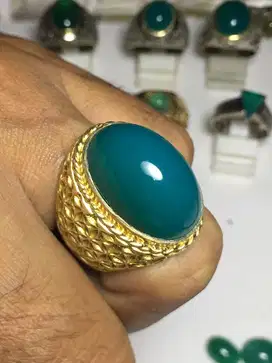 NATURAL BATU BACAN DOKO LAWASAN SIZE MEDIUM MUMBUL RING PERAK MURMER