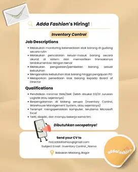 Urgently Needed : Inventory Control