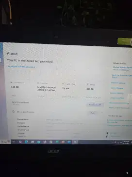 Laptop acer one 14 4gb/500gb minus batre yg laen normal semua