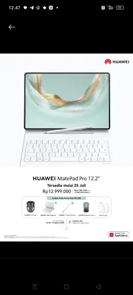 PO Huawei matepad pro 12.2 new 2025