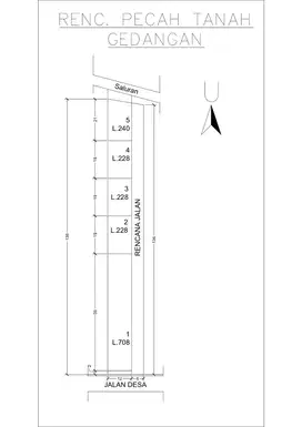 TANAH KAVLING DI GEDANGAN HARGA MURANG LUAS 228M