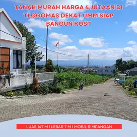 Tanah 4 Jutaan di Tlogomas Malang Siap Bangun Kost