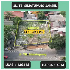 Tanah 1031m jalan TB Simatupang Jakarta Selatan
