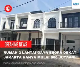 Dekat KRL & kampus ui-Rumah ideal Pasangan aktiff