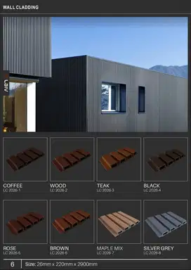 WPC Outdoor Wall Cladding WPC Wood Laiv Panel Tebal 26mm
