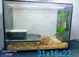 Kandang hamster tingkat mini, full kaca
