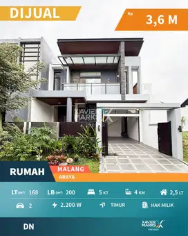 Dijual Rumah Mewah Modern di Cluster Golf Araya Malang