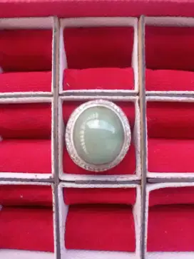 Cincin Giok Birma ring Perak