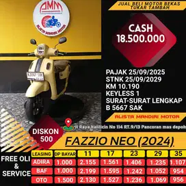 FAZZIO  NEO  2024/ DP 1 JUTA/ KM 10 RB RASA BARU