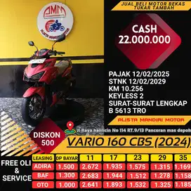 VARIO 160 CBS 2024/ DP 1 JUTA/ KM 10RB RASA BARU !!