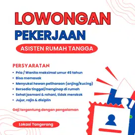 Lowongan Asisten Rumah Tangga (ART) Menginap