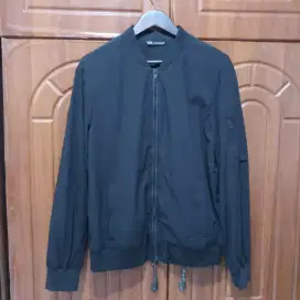 Jaket Zara Men Size M Hitam Model Bomber Keren 100%ORIGINAL NEW