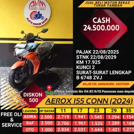 AEROX CONN 155 2024/ DP 1 JUTA/ KM17 RB RASA BARU !!