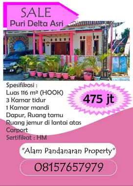 Rumah Puri Delta Asri Dijual Cepat BU