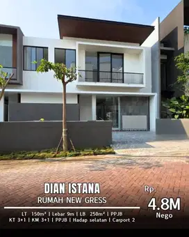 Dijual Rumah Baru Gress Row Jalan Lebar Dian Istana Minimalis