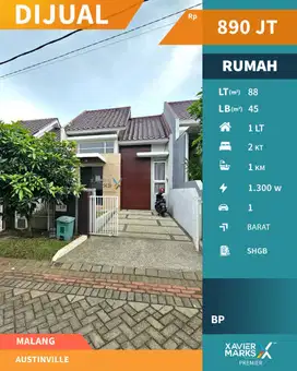 Dijual Rumah Murah Minimalis di Austinville Dieng Malang