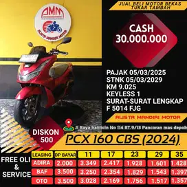 PCX 160 CBS 2024/ DP 2 JT/ KM 9 RB RASA BARU !!