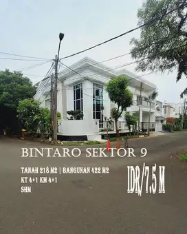 Rumah baru hook bintaro dekat MCD sektor 9