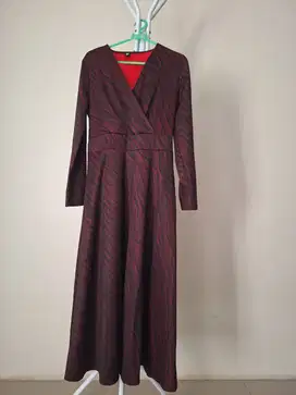Dress Maroon V Neck