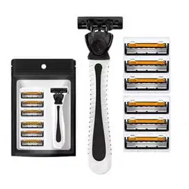 Pisau Cukur Manual Set 6pcs +1 box gagang pisau cukur Pisau dua lapis