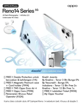 PO Reno 14 5G Series !!! 
Free Gift Up To 5jt !!!
