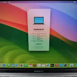 Macbook Air 2019 Ram 8 Ssd 256 layar 13 inch lengkap full set grey