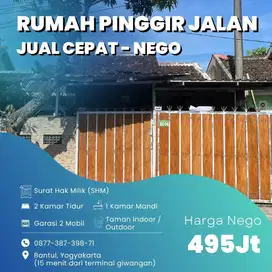 DIJUAL RUMAH PINGGIR JALAN, 15 MENIT DARI TERMINAL BANTUL