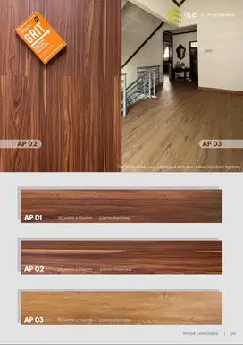 Lantai Vinyl Motif Kayu Anti Air & Rayap Tebal 2mm