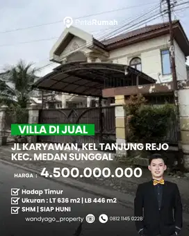 Dijual Villa Cantik Luas Bagus di Jl Karyawan, Setiabudi