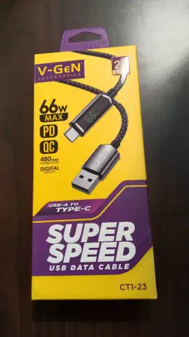 Kabel Data USB V-GeN CT1-23 Super Fast Charging 60W 3A QC PD Type C to