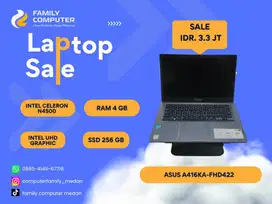 DISKON 200K (ASUS A416K FHD|N4500|RAM 4GB|SSD 256GB|BACKLITE|GARANSI
