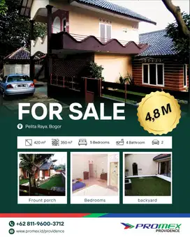 Dijual Rumah Mewah & Asri di Kawasan Nyaman – Pelita Raya, Bogor