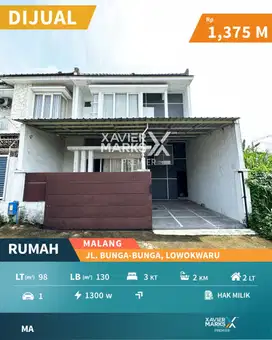 Rumah Dijual di Area Bunga-bunga, Lowokwaru, Malang