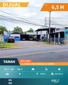 Dijual Lahan Usaha di Poros Jalan Panji Suroso, Blimbing Kota Malang