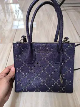 tas Michel kors Mercer grommeted leather ungu