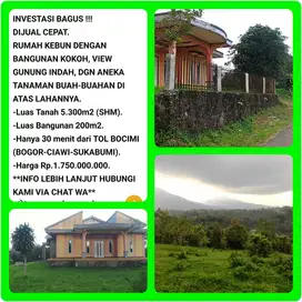 Kebun buah view indah bonus villa 30 menit dr tol Parungkuda Sukabumi