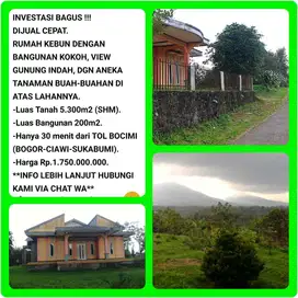 Kebun buah view indah free villa 30 menit ke tol Parungkuda-Sukabumi